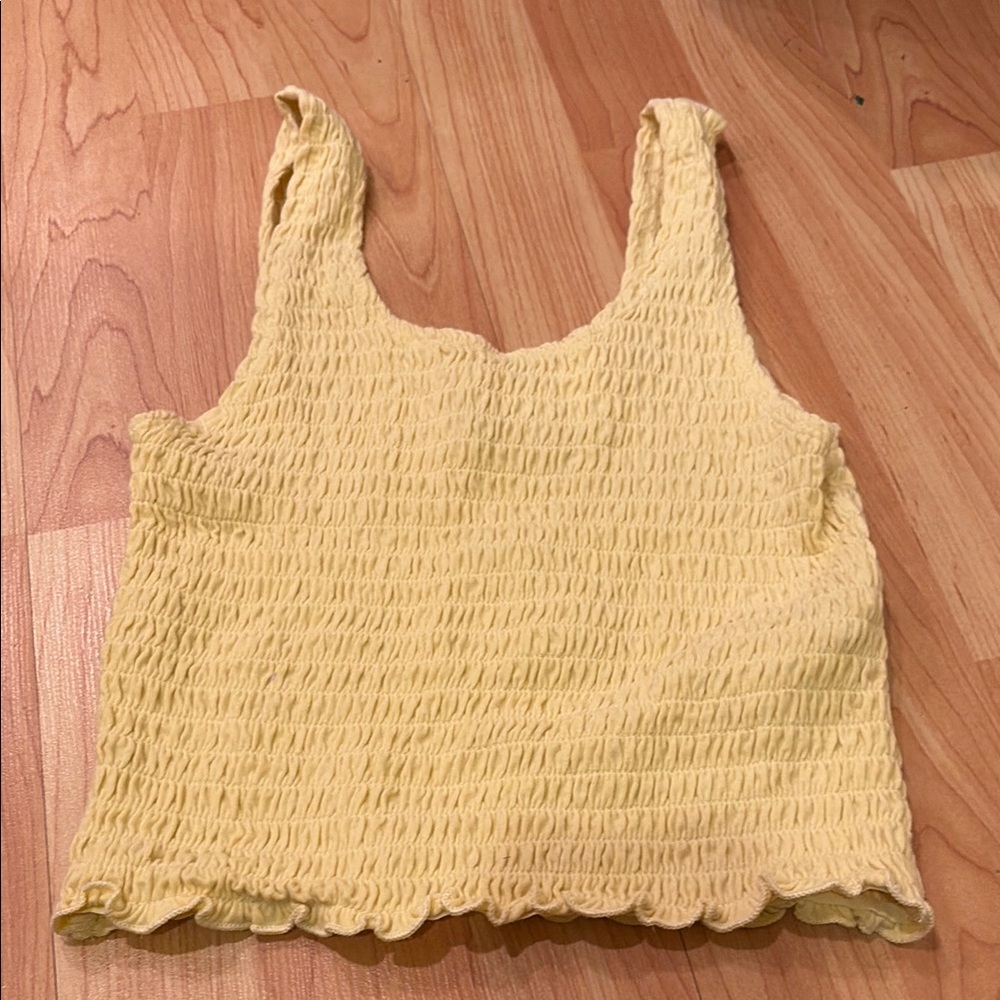 Hollister yellow crop tank girls junior
